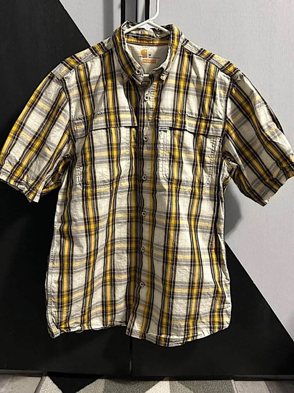 Carhartt Force Plaid Relaxed‎ Fit SS Button Down Vented Outdoor Men's Size M